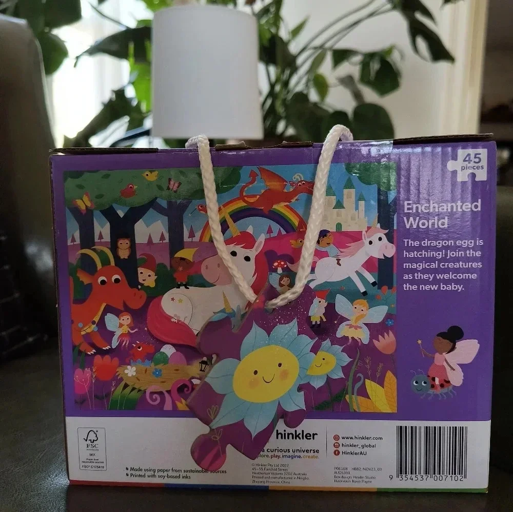45 piece girls carry and play puzzle colorful large pieces box with handle